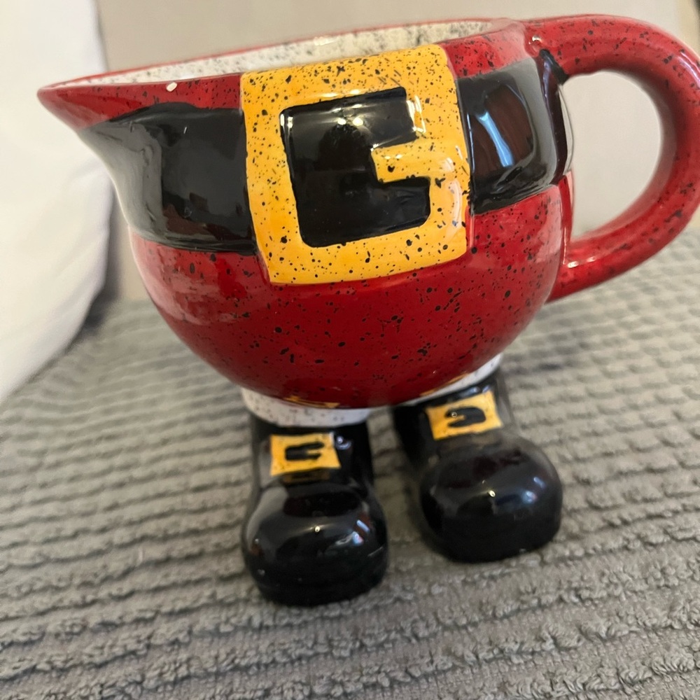 Santa Belt Ceramic Creamer